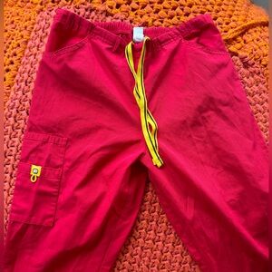 Spread Good Cheer red scrub pants